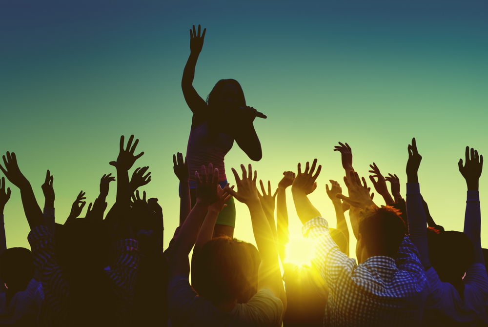 Silhouettes of People at Outdoors Music Festival