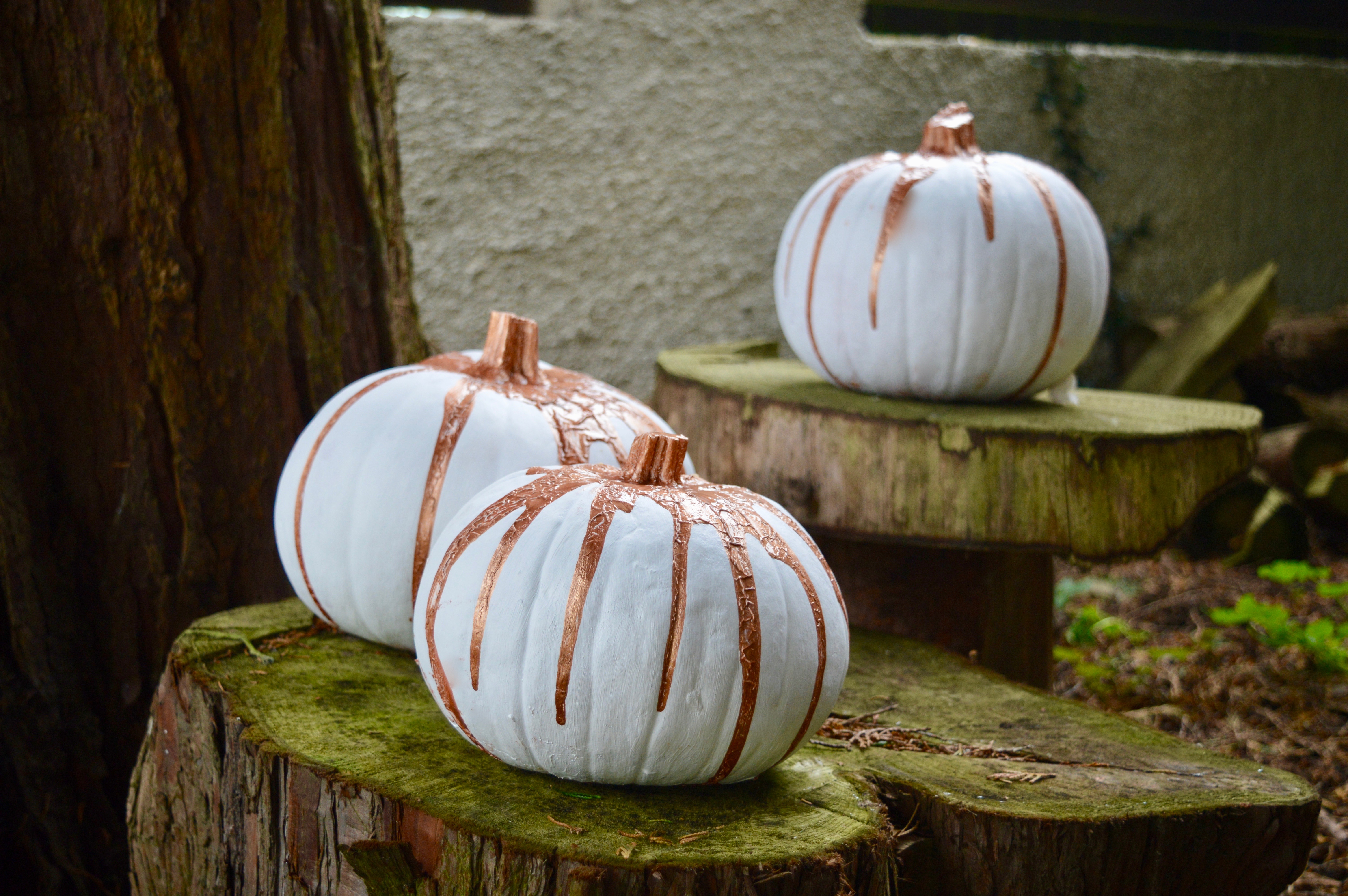 How to paint a pumpkin | Home Interiors | DIY Craft Project | White & Rose Gold | Elle Blonde Luxury Lifestyle Destination Blog