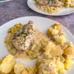 Chicken, creamed leeks and crushed potatoes | Quarantine Homemade Left Over Cupboard Store Item Recipes | Elle Blonde Luxury Lifestyle Destination Blog