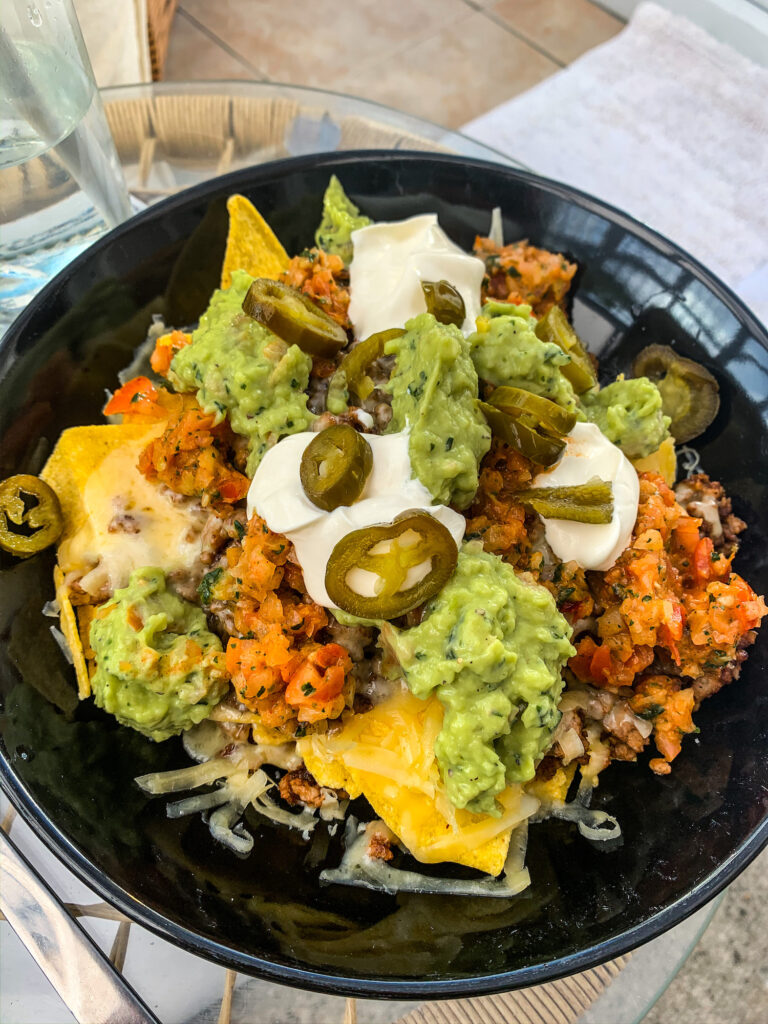 Mexican Stacked Turkey Mince Nachos | Quarantine Homemade Left Over Cupboard Store Item Recipes | Elle Blonde Luxury Lifestyle Destination Blog